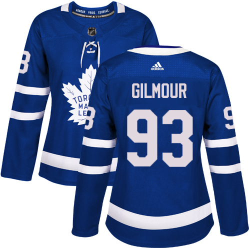 Adidas Toronto Maple Leafs #93 Doug Gilmour Blue Home Authentic Women Stitched NHL Jersey->women nhl jersey->Women Jersey